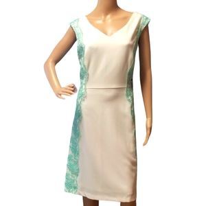 Leslie Fay Side Lace Detail Sheath Dress